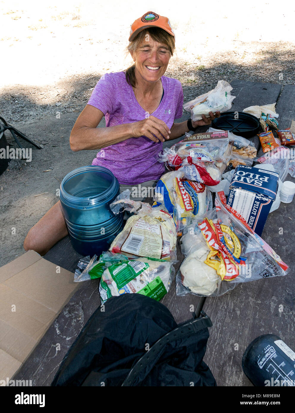 CA03358-00...CALIFORNIA - Food resuply along the John Muir Trail at Reds Meadows in Devils Post Pile National Monument . MR# S1) Stock Photo