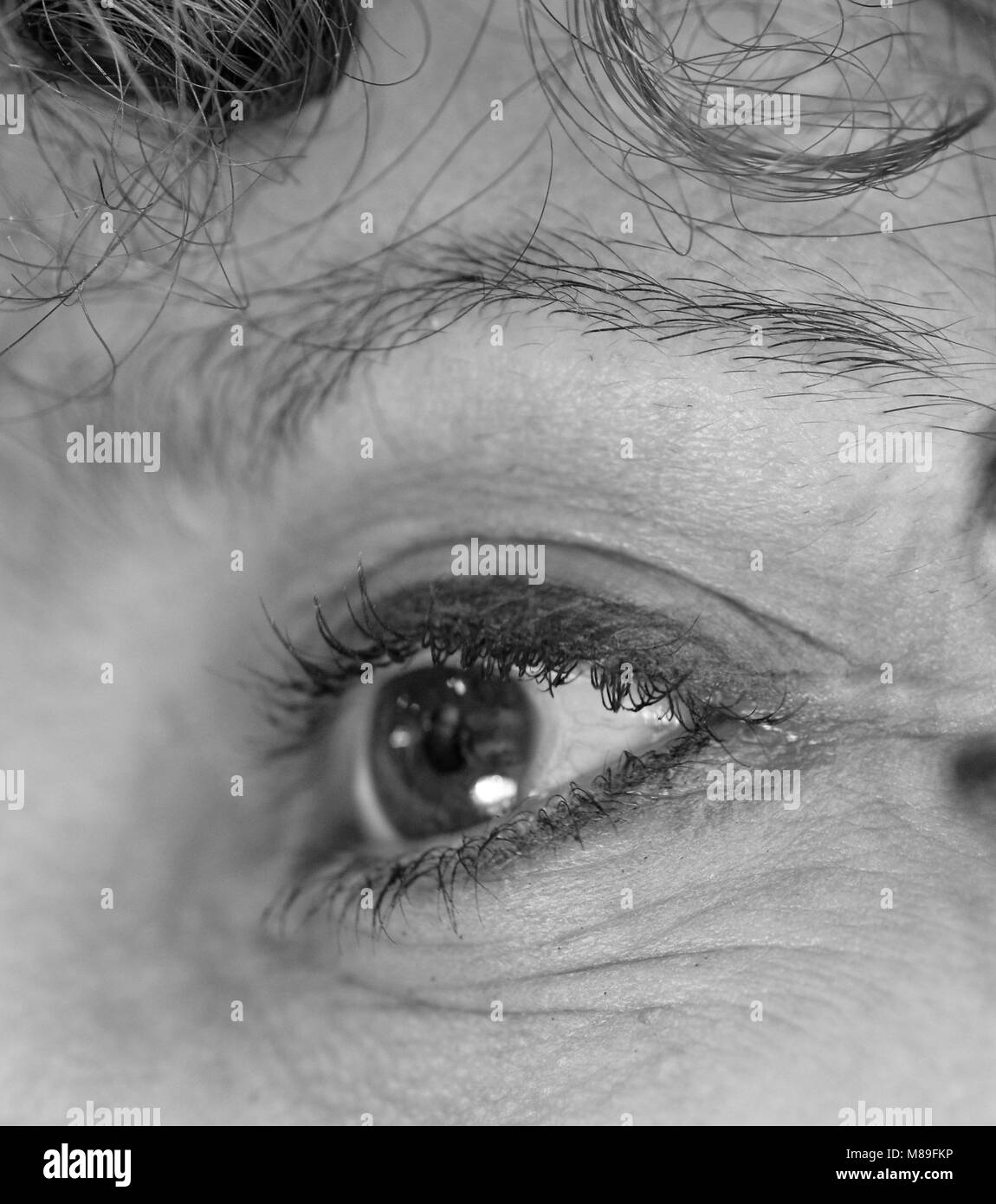 girls eye black and white Stock Photo Alamy