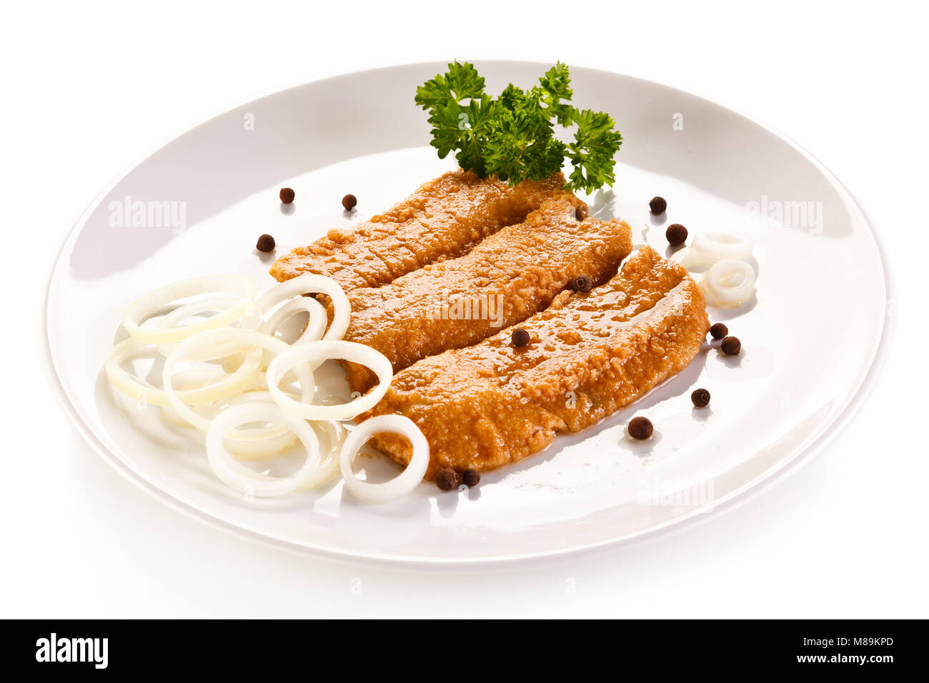 Fish dish - fried fish Stock Photo