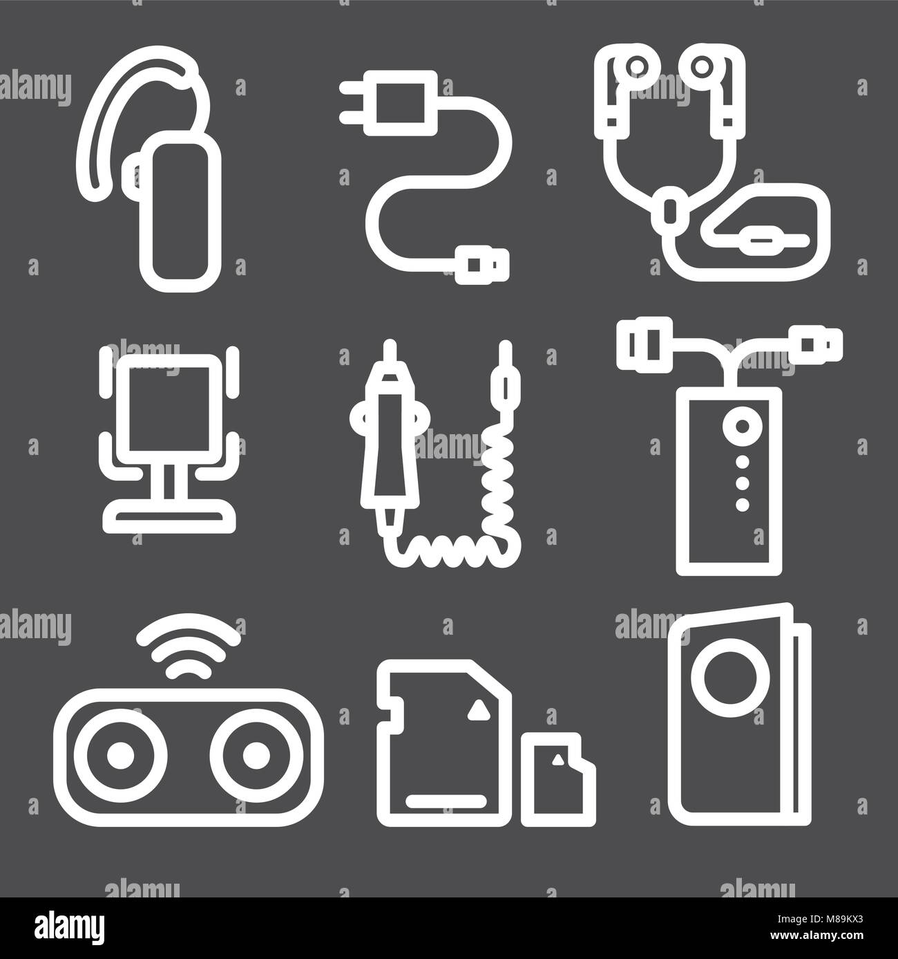 illustration of accessories icons for mobile phone devices Stock Vector ...
