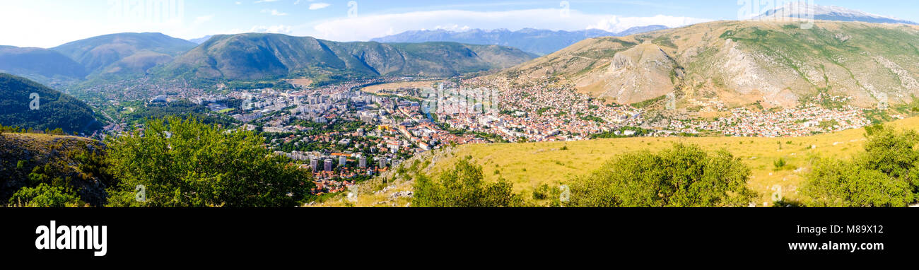 Mostar Panorama, Bosnia and Herzegovina Stock Photo