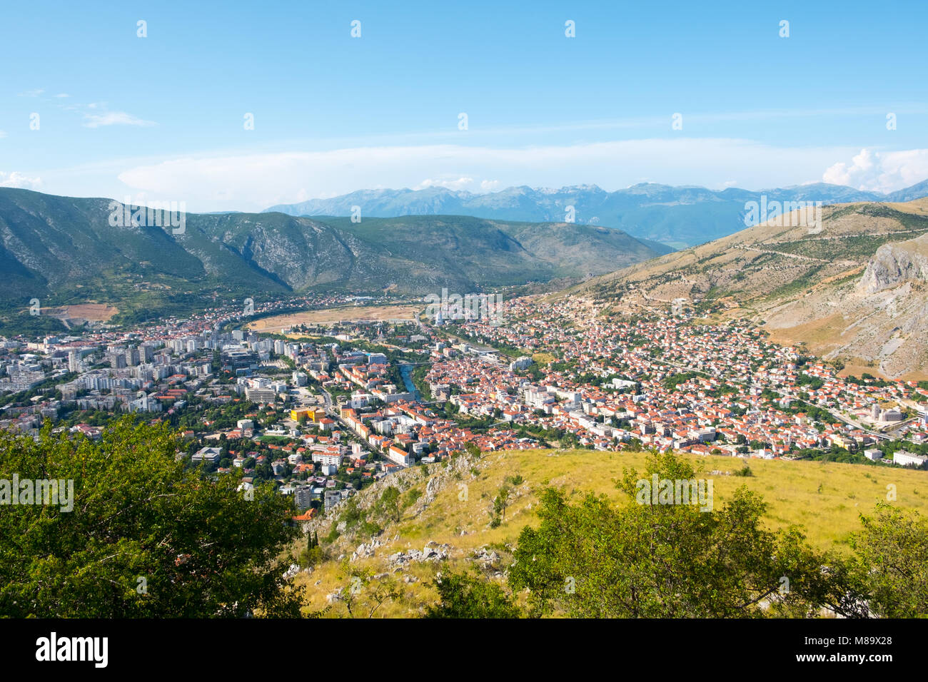 Mostar Panorama, Bosnia and Herzegovina Stock Photo