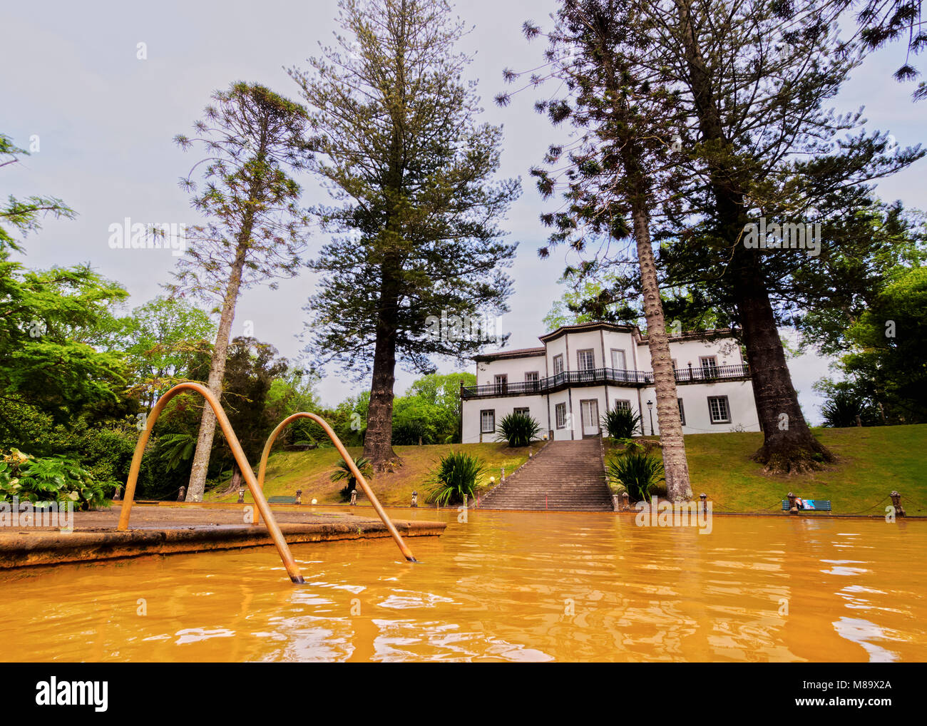 Thermal Water Pool and Mansion House in Terra Nostra Park, Furnas, Sao