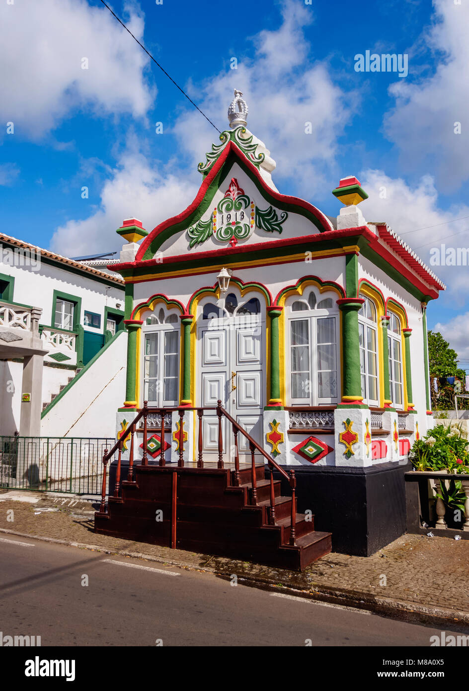 Imperio do Espirito Santo, Fonte do Bastardo, Terceira Island, Azores, Portugal Stock Photo