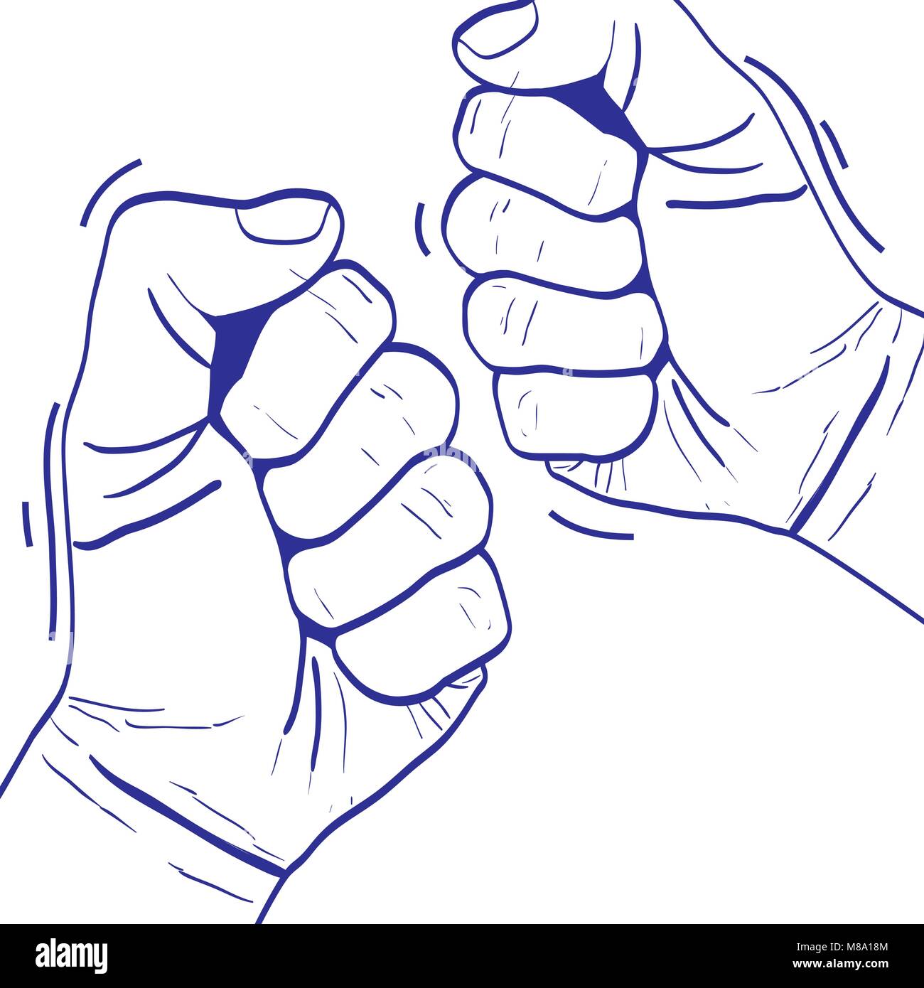 duo color opposition people hand protest revolution Stock Vector Image ...