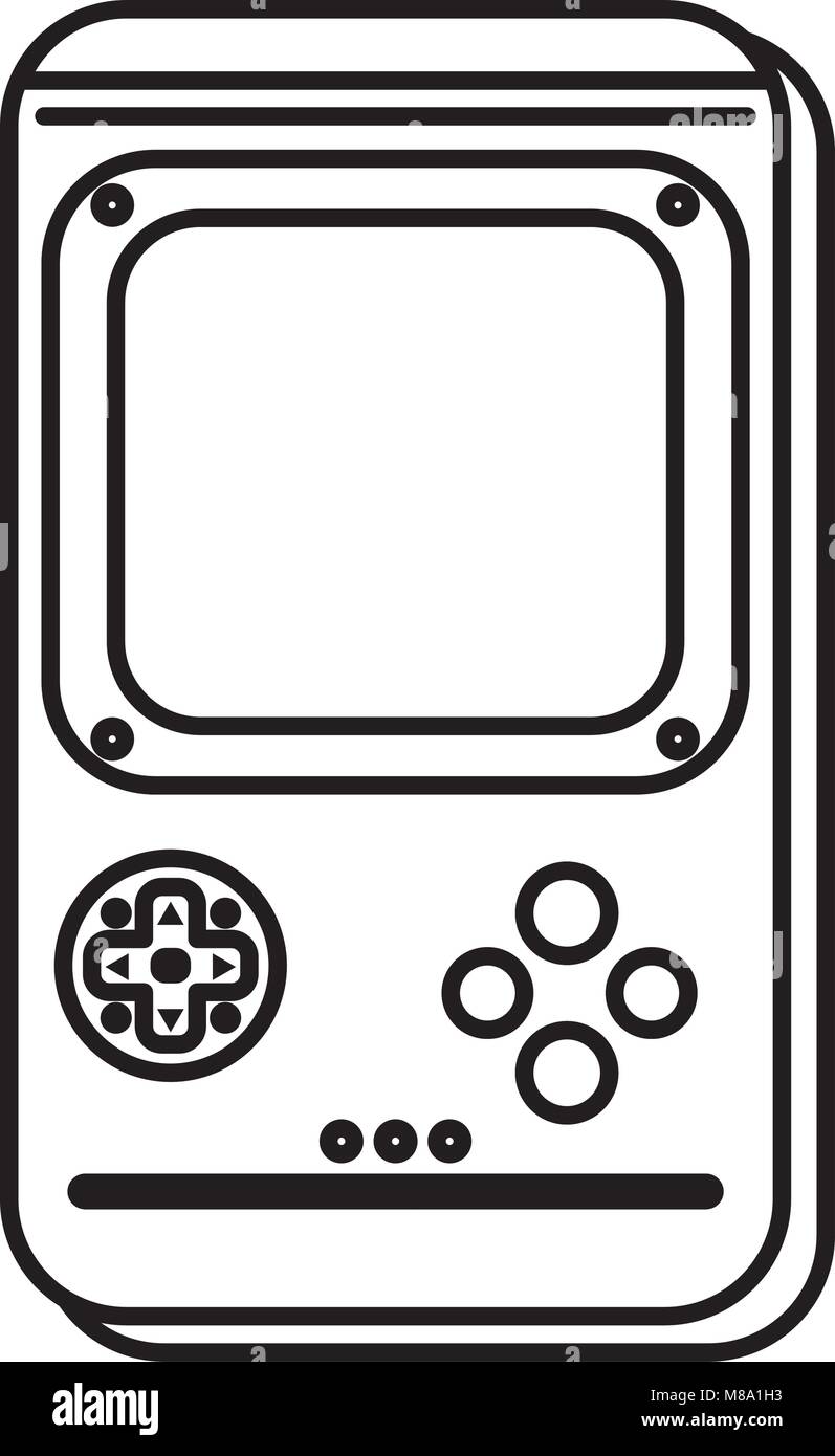 line gamepad technology electronic console design Stock Vector Image ...