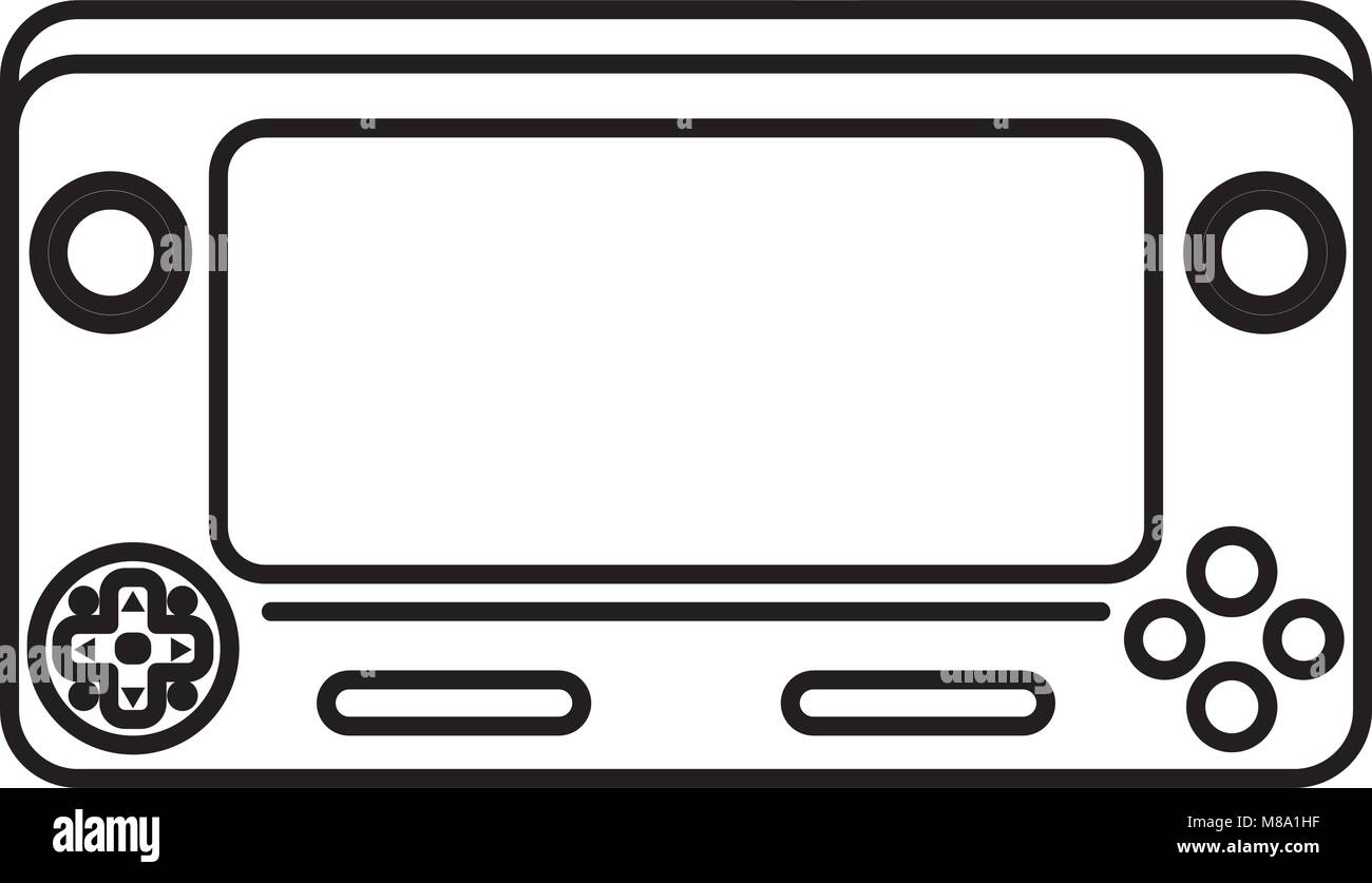 line electronic videogame simulator technology console Stock Vector ...