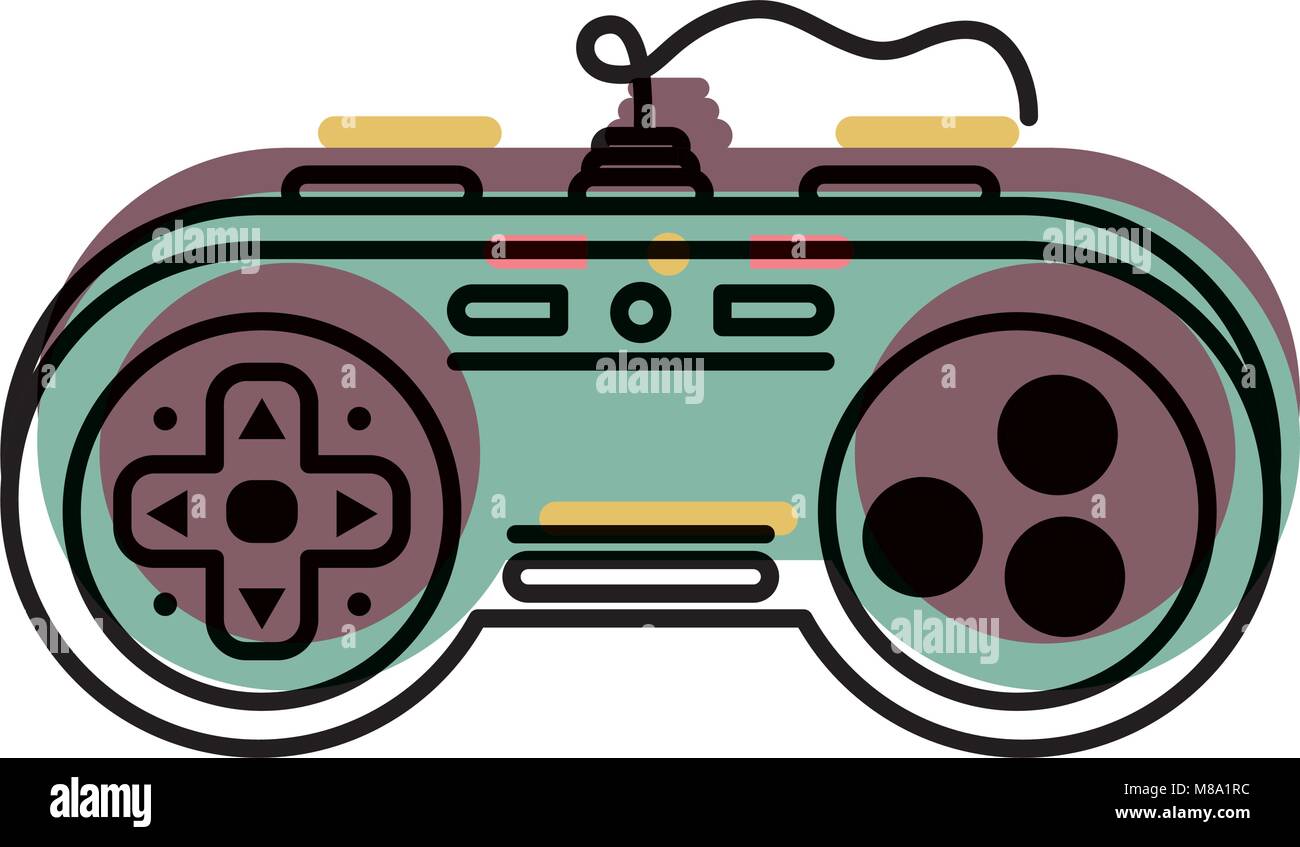 moved color videogame console control with button design Stock Vector ...