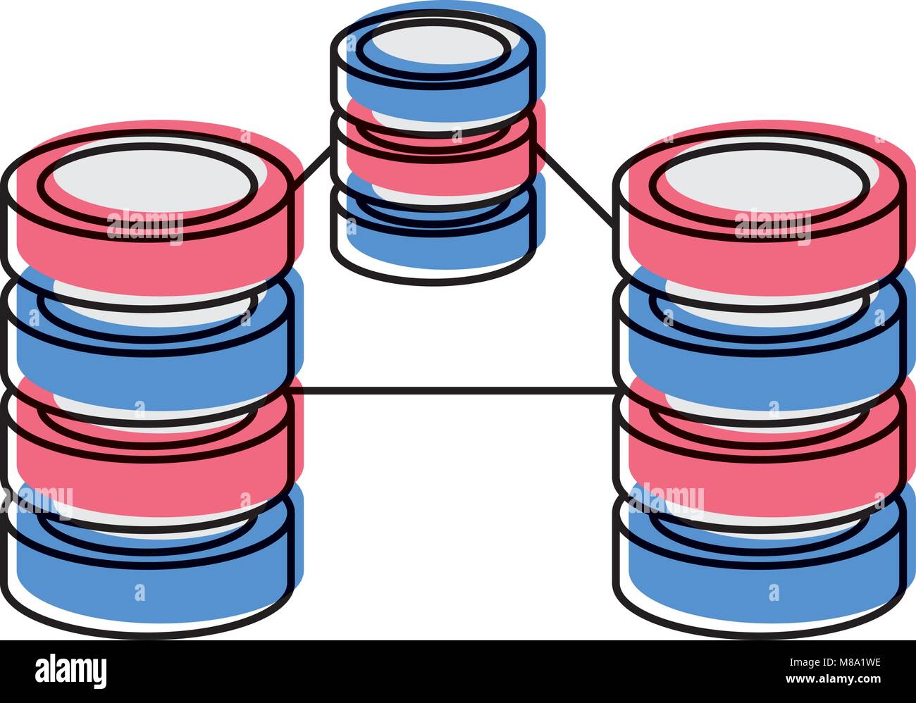 moved color data center network server technology Stock Vector Image ...