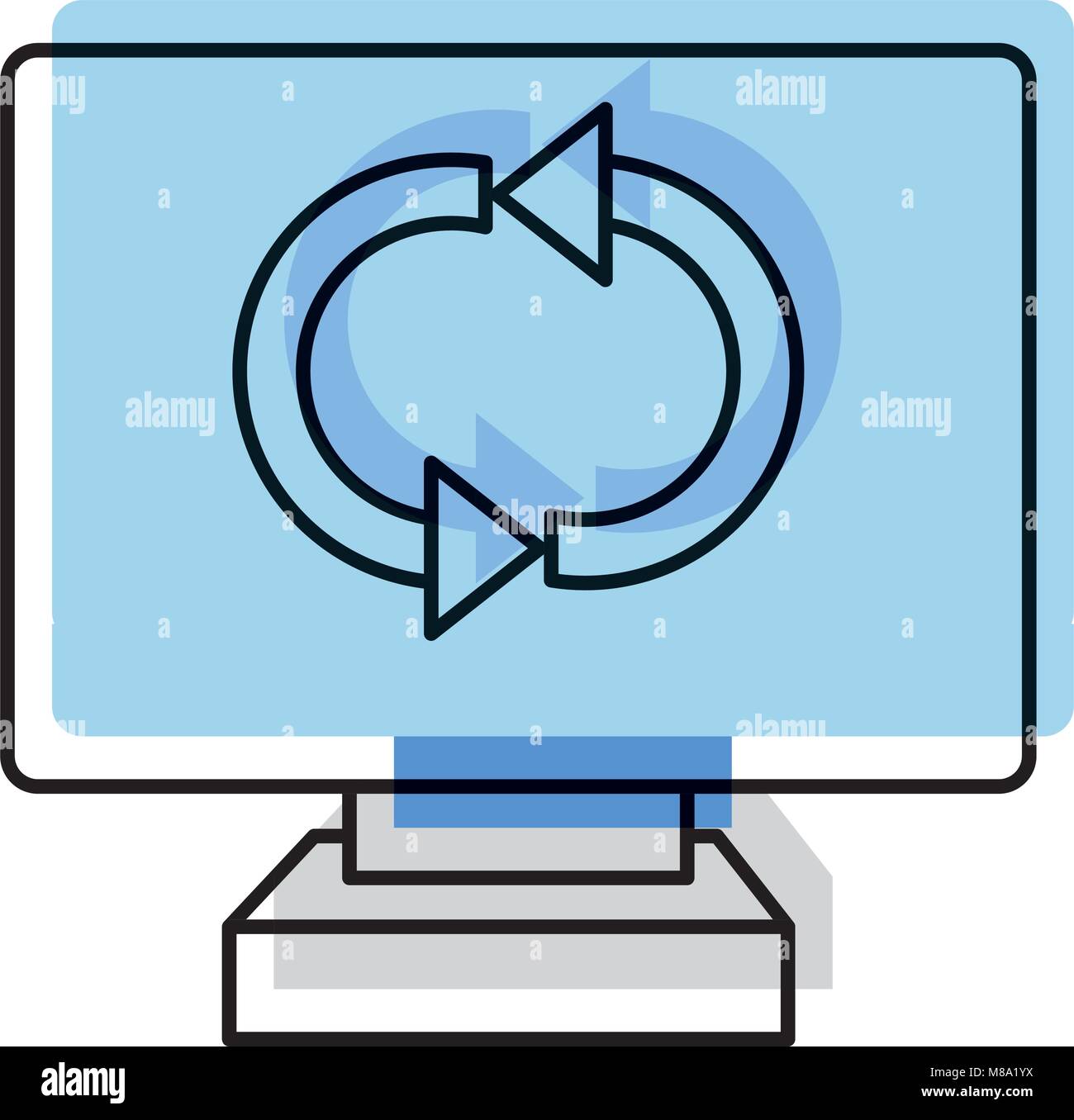 Loading Symbol Pc moved color screen computer technology with loading symbol Stock Vector ...