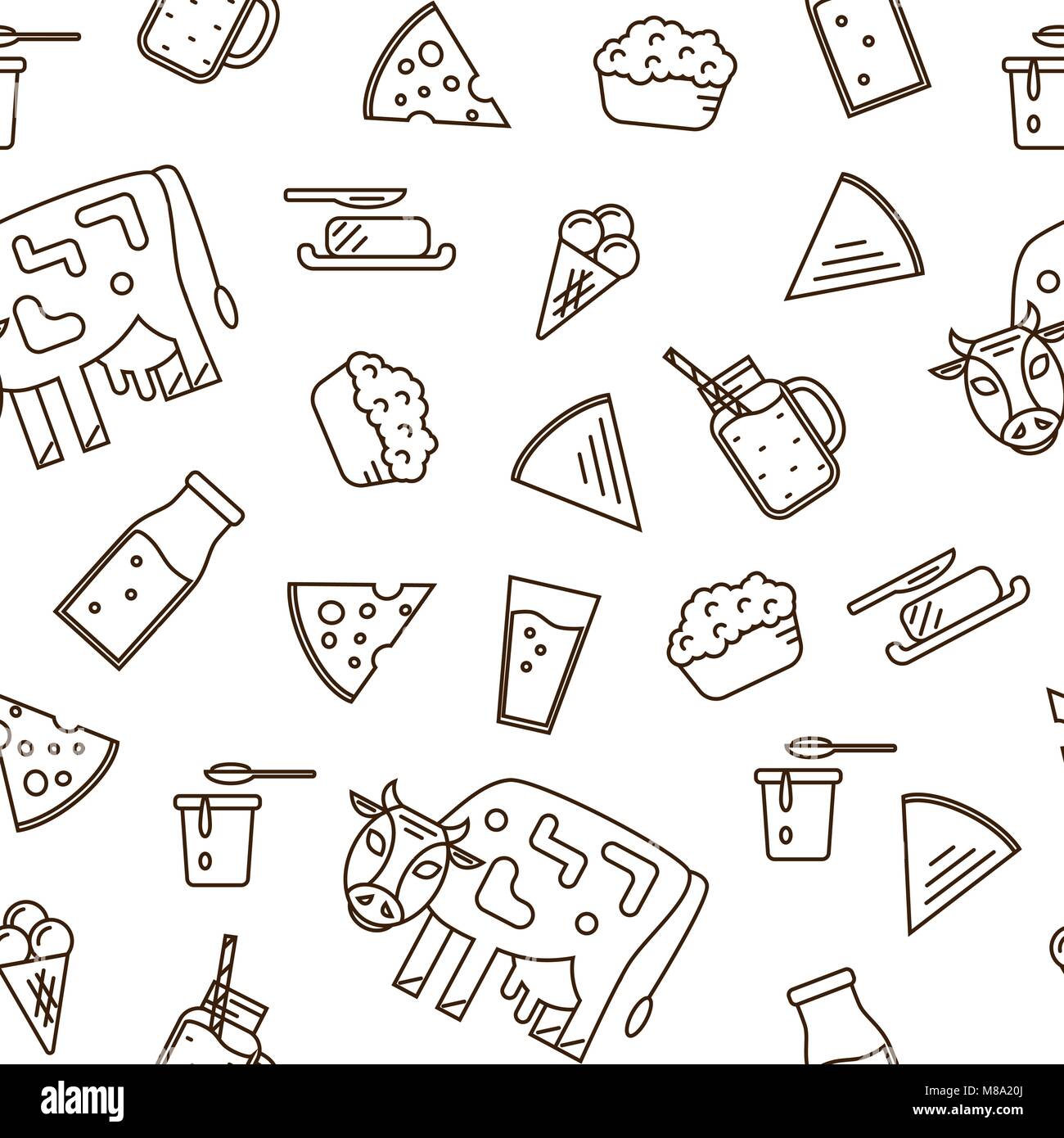 Dairy icon set in line style design Stock Vector Image & Art - Alamy