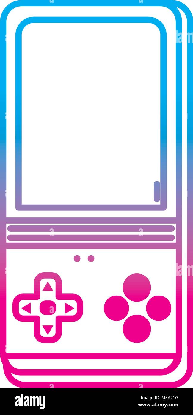 degraded line gamepad technology console play design Stock Vector Image ...