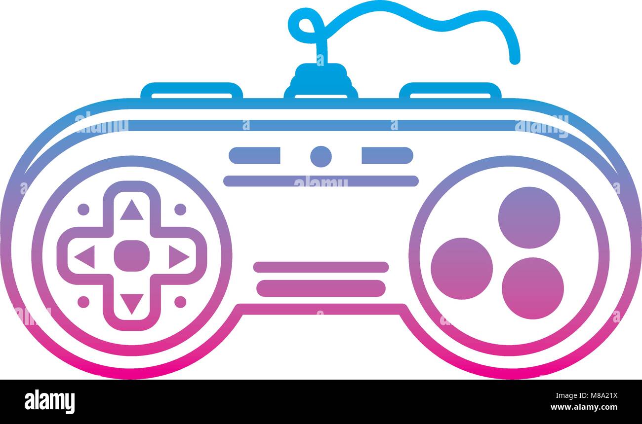 degraded line videogame console control with button design Stock Vector ...