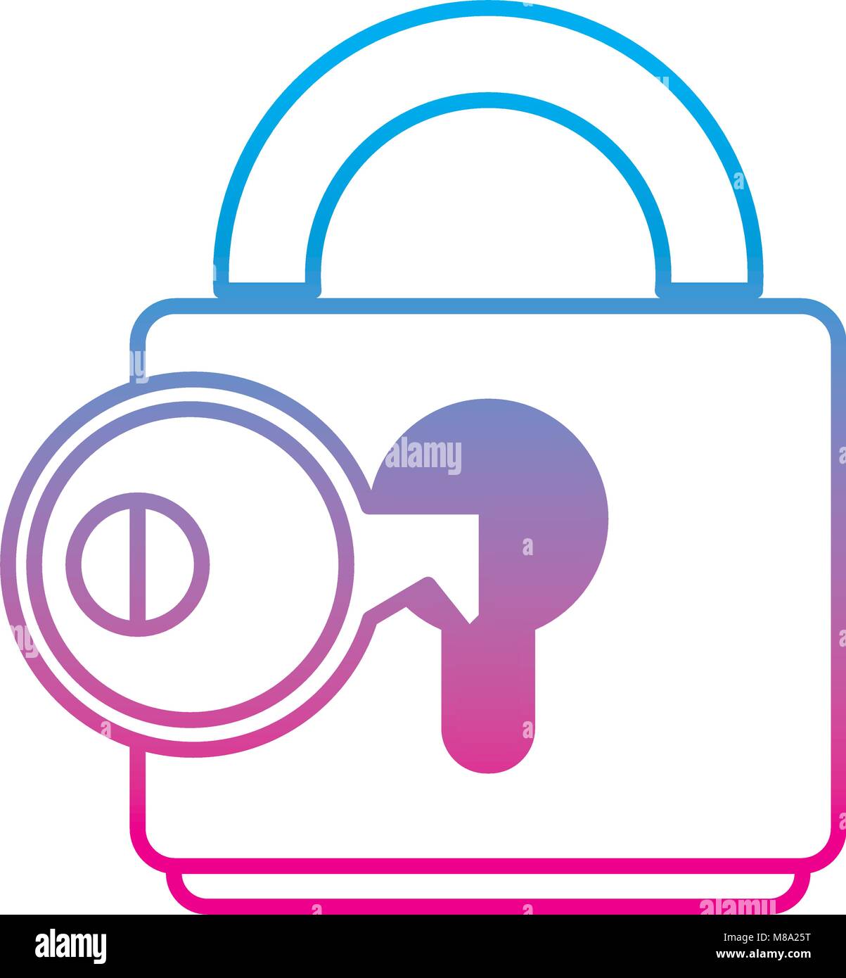 degraded line key object inside close padlock security Stock Vector ...