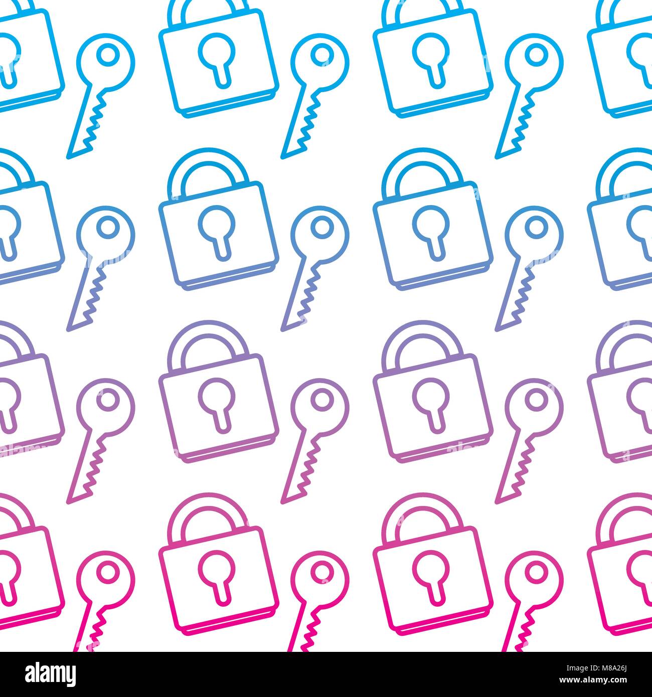 degraded line close padlock object with key background Stock Vector ...