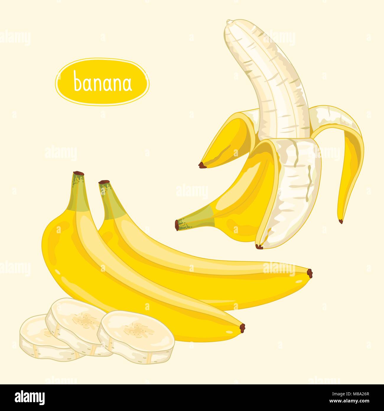 Peeled banana on light background Stock Vector Image &amp; Art - Alamy