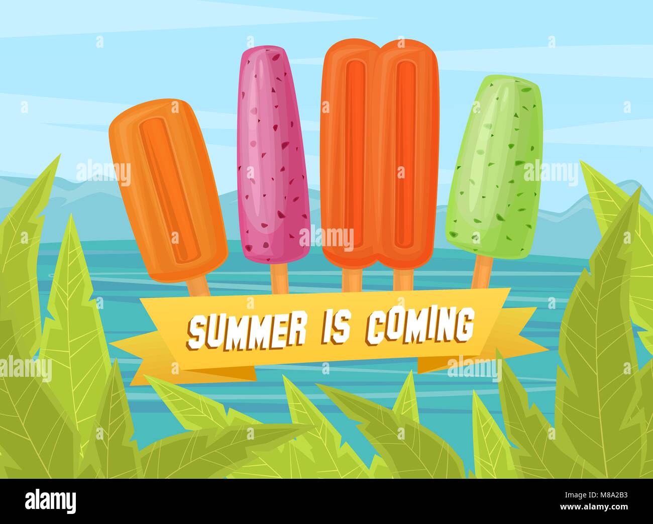 Fruit and berry ice creams Stock Vector Image & Art - Alamy