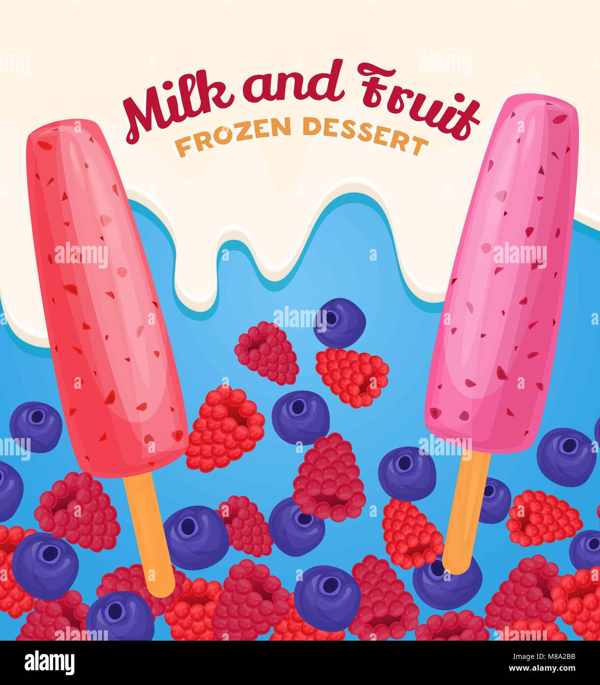Fruit and berry ice cream Stock Vector Image & Art - Alamy