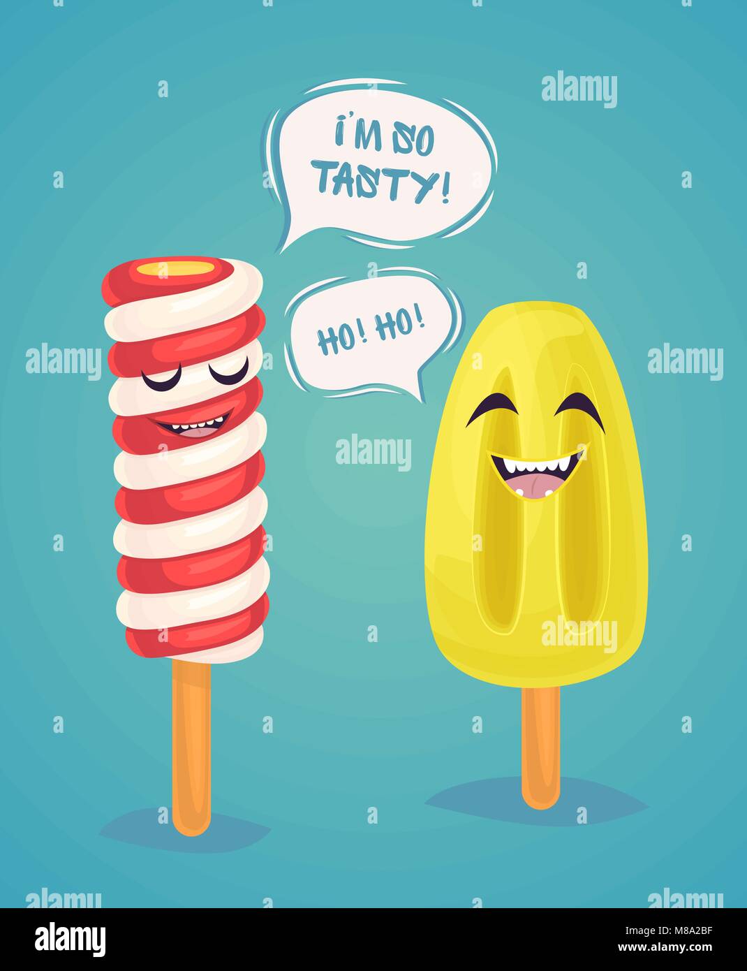 Funny ice creams poster, vector illustration Stock Vector Image & Art