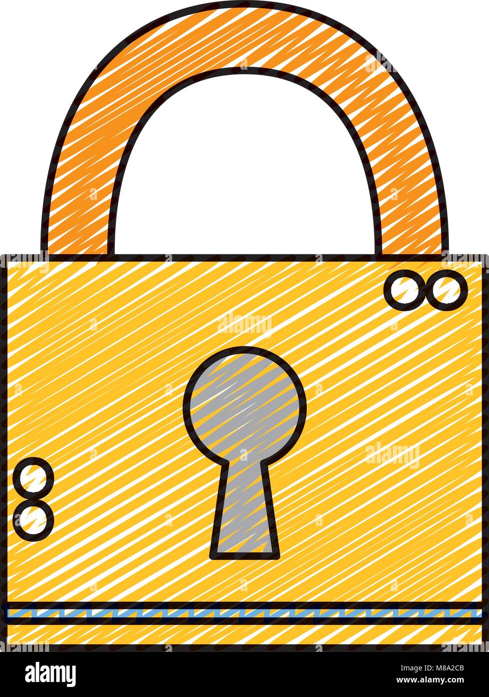 doodle close padlock object to security information Stock Vector Image ...