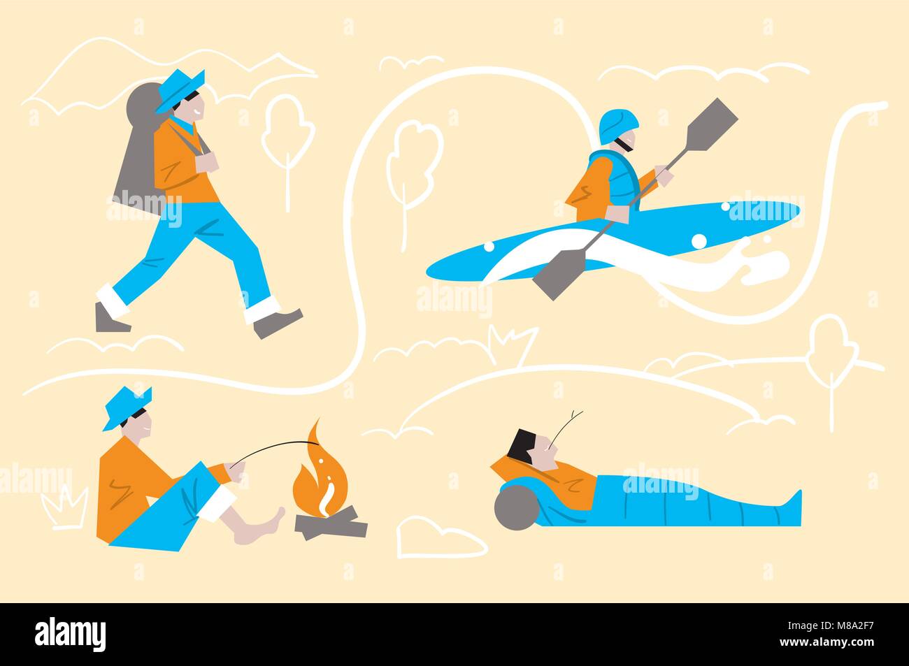 Outdoor activities, tourism, leisure Stock Vector