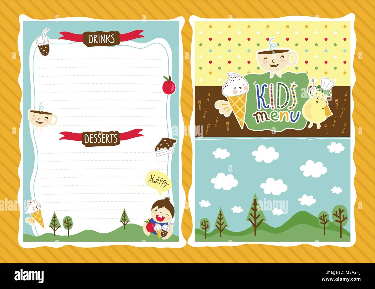 Kids cafe menu Stock Vector Images - Alamy