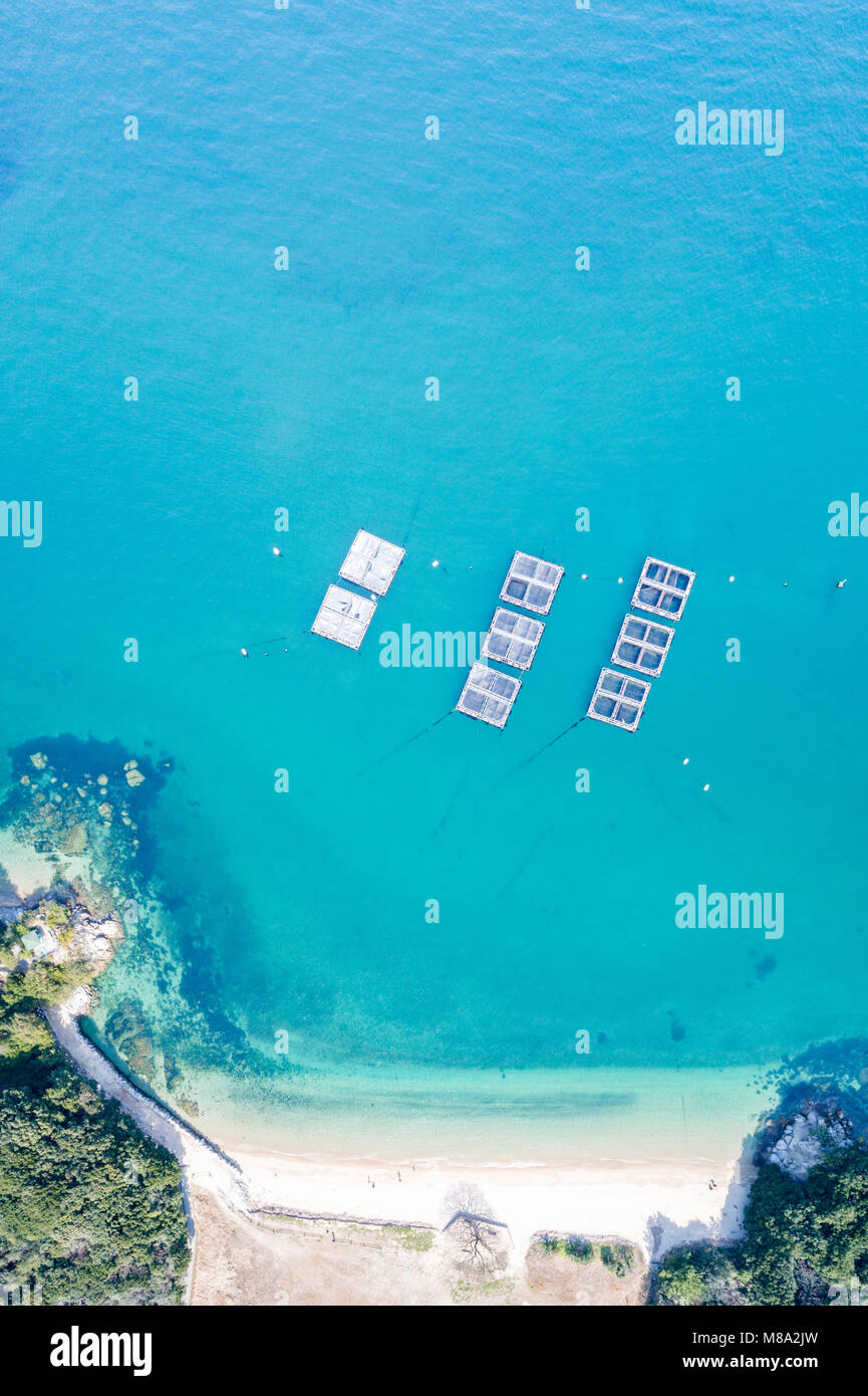 Aerial view of Shami Nakanda beach, Sakaide City Kagawa Prefecture, Japan. Stock Photo