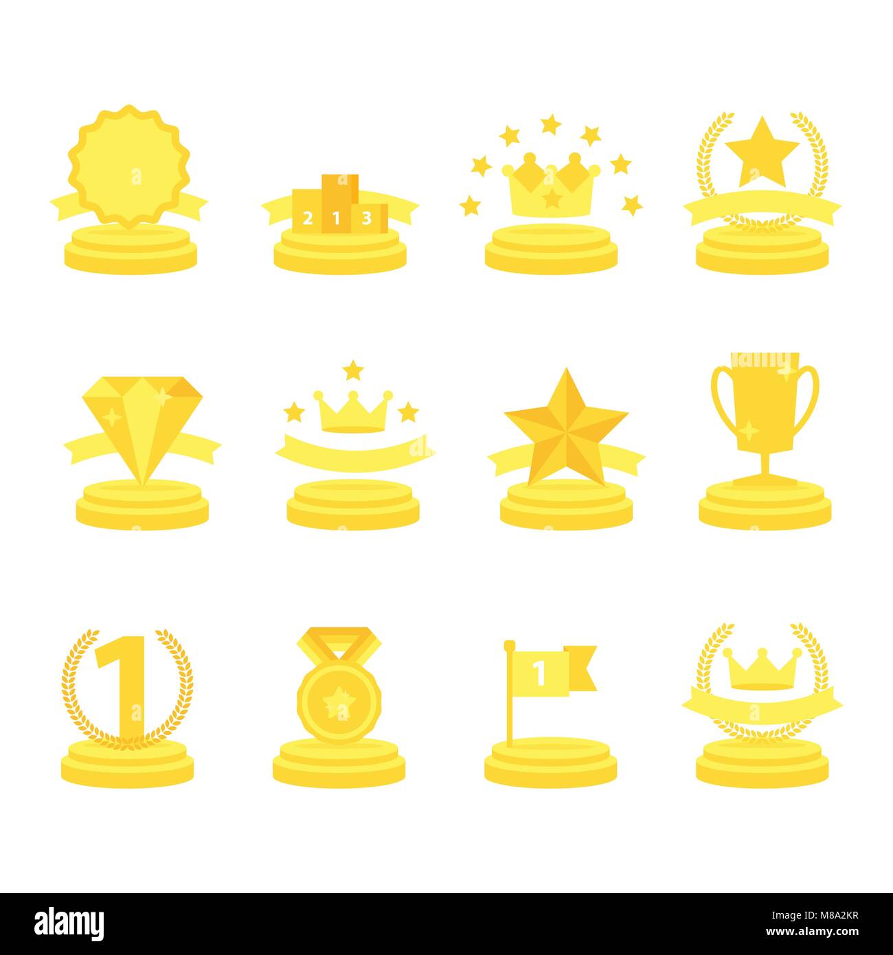 Medal and winner icon set Stock Vector Image & Art - Alamy