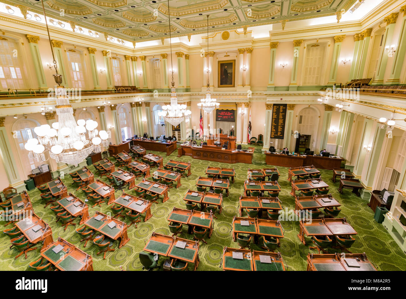 Sacramento, FEB 20: Interior view of the beautiful City Hall on FEB 20 ...