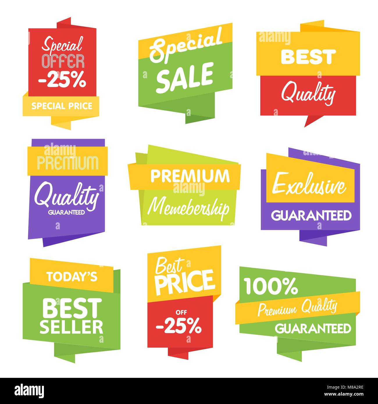 Sale sticker vector collection on white background Stock Vector Image