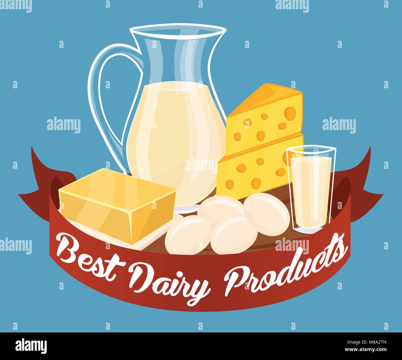 Dairy products isolated, vector illustration Stock Vector Image & Art