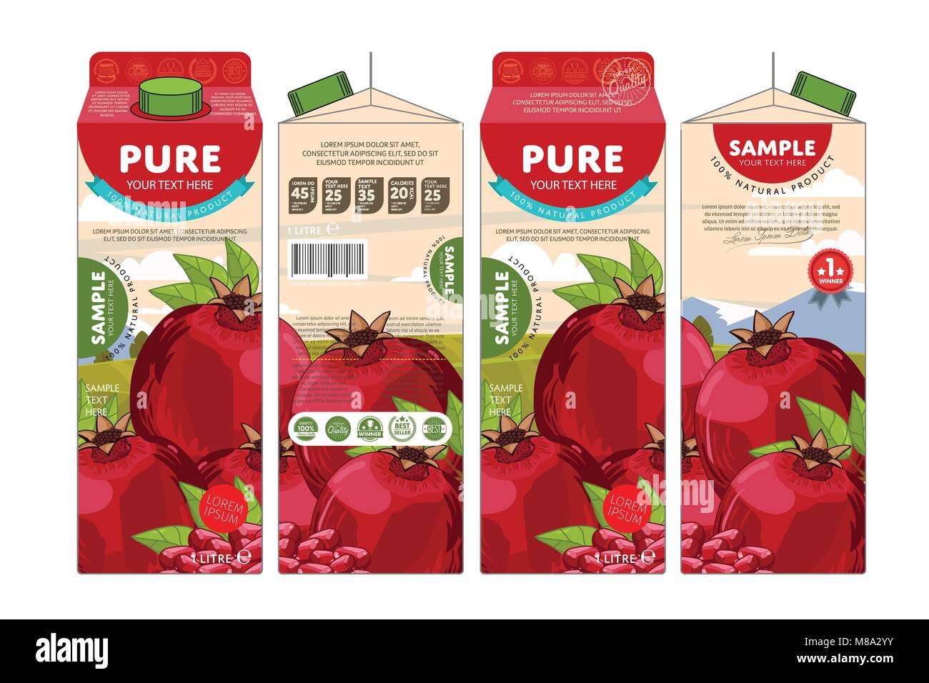 Template Packaging Design Pomegranate Juice Stock Vector Image & Art - Alamy