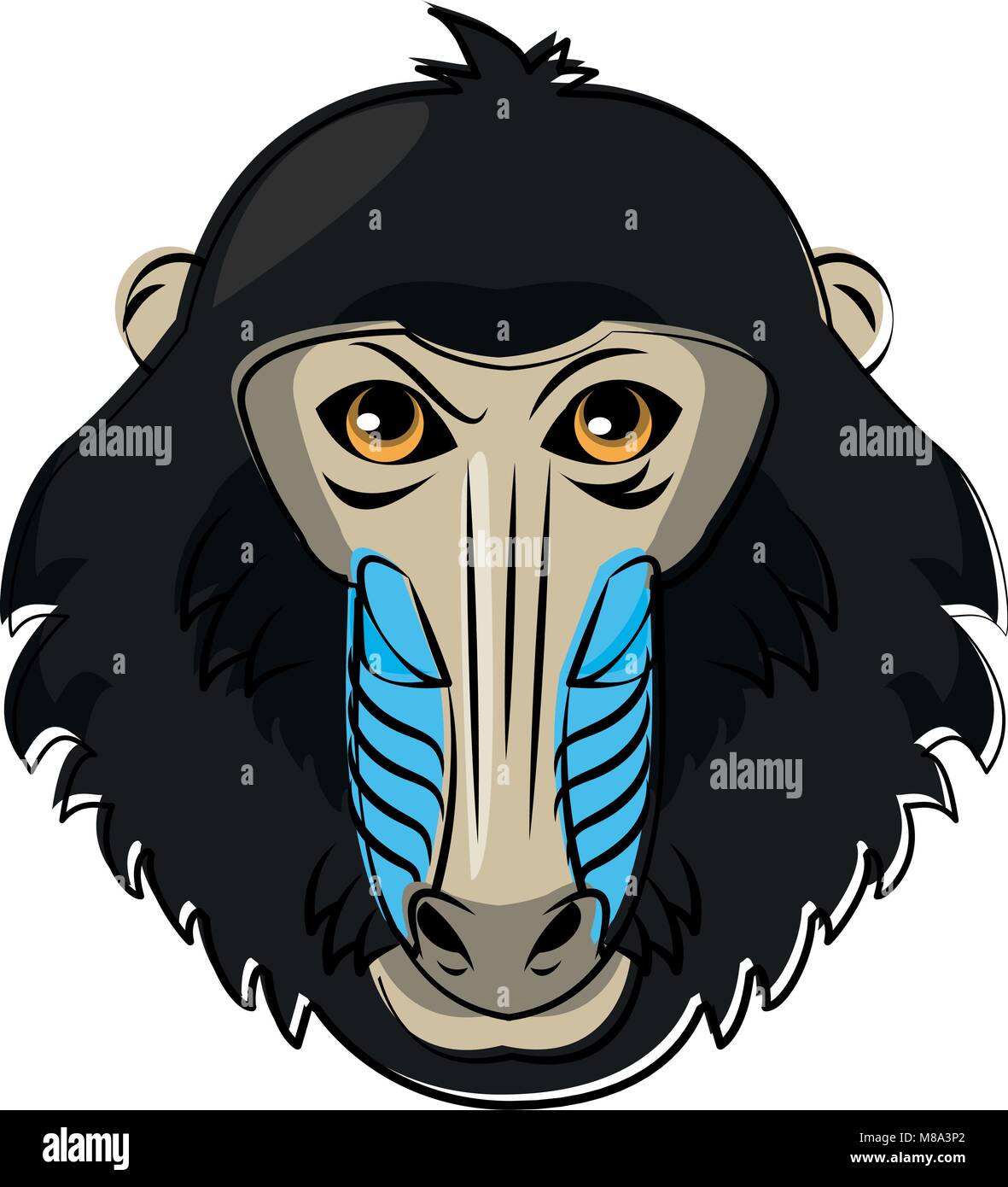 Mandrel monkey Wild animal head vector illustration graphic design ...