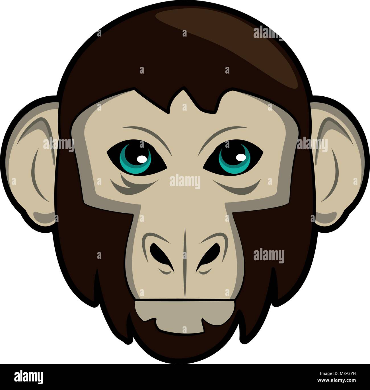 Monkey Wild animal head vector illustration graphic design Stock Vector ...