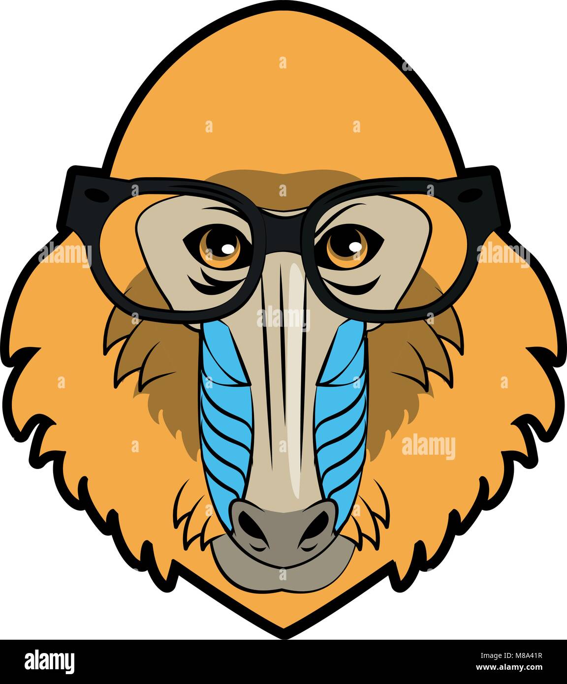 Mandrel monkey Wild animal head vector illustration graphic design ...