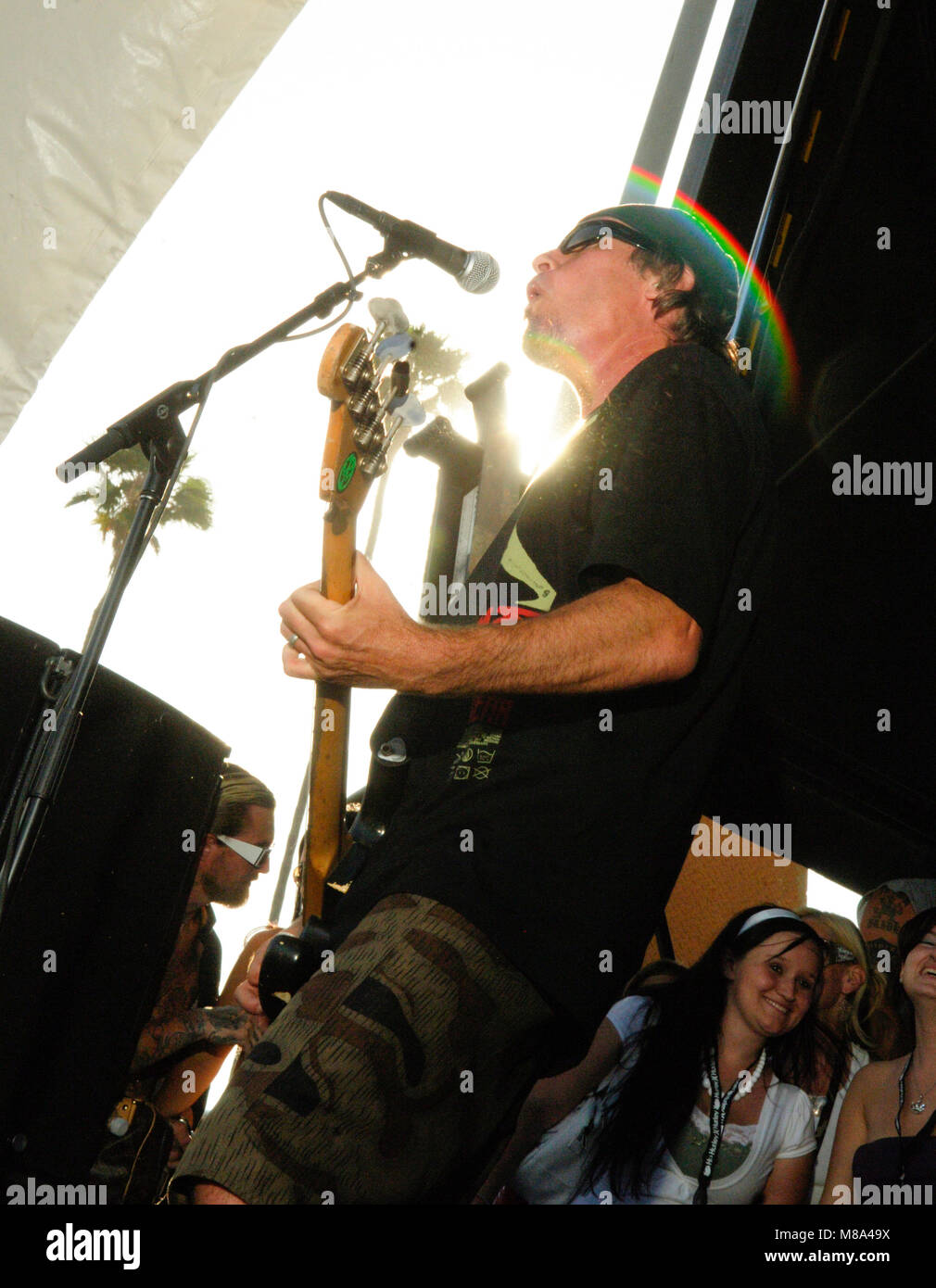 Randy Bradbury of Pennywise performs on stage during the Vans Warped Tour 2007. Stock Photo