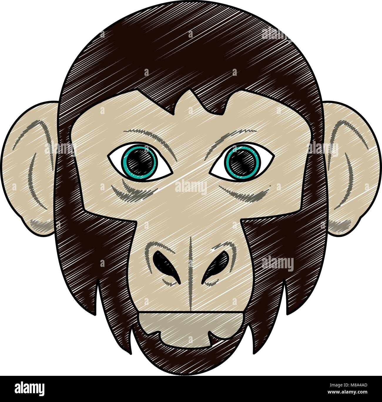 Monkey Wild animal head vector illustration graphic design Stock Vector ...