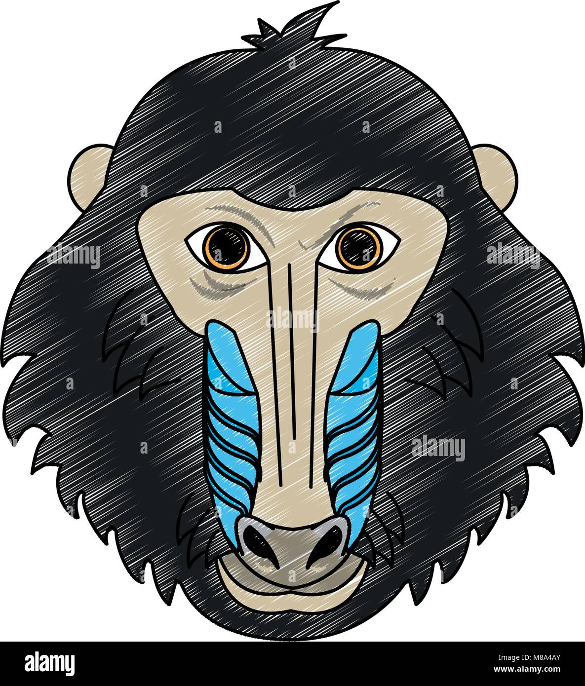Mandrel monkey Wild animal head vector illustration graphic design ...
