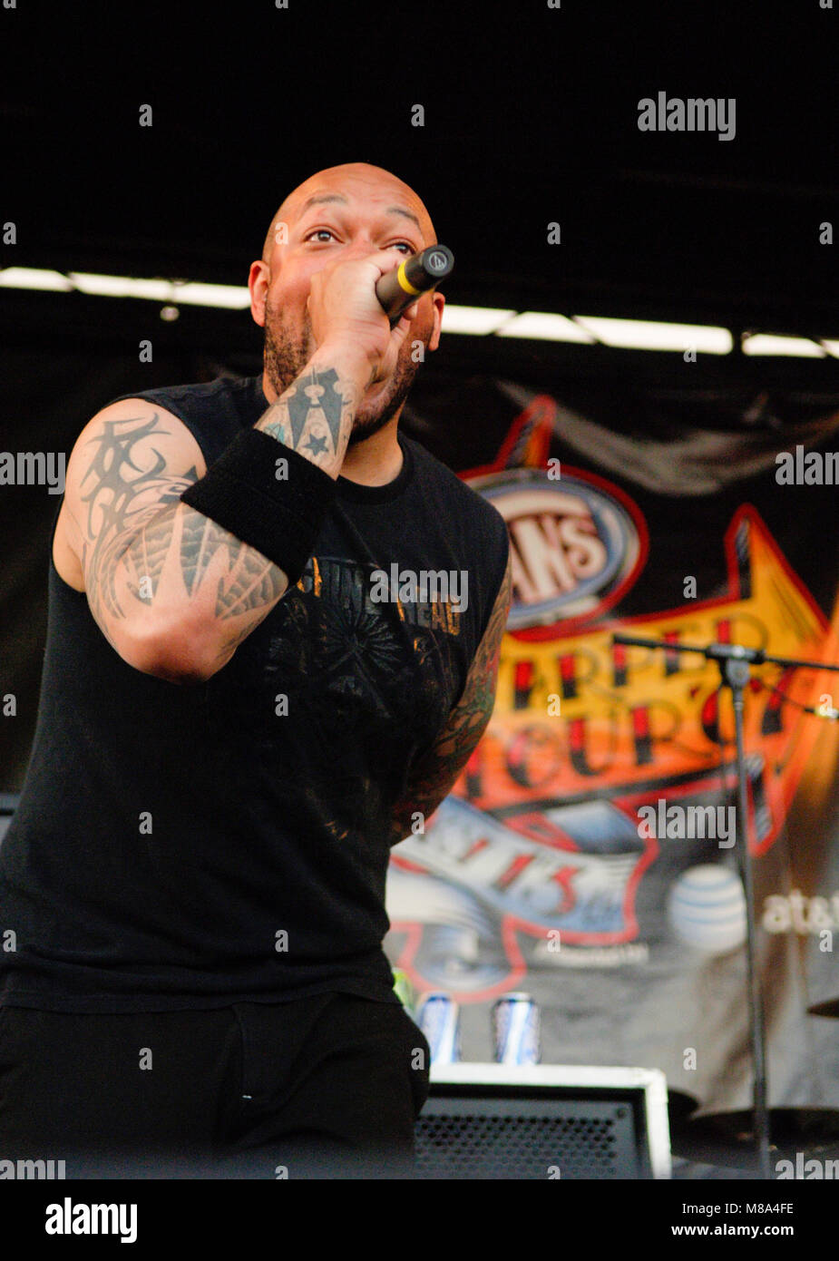 Howard Jones of Killswitch Engage performs on stage during the Vans Warped Tour 2007 Stock Photo