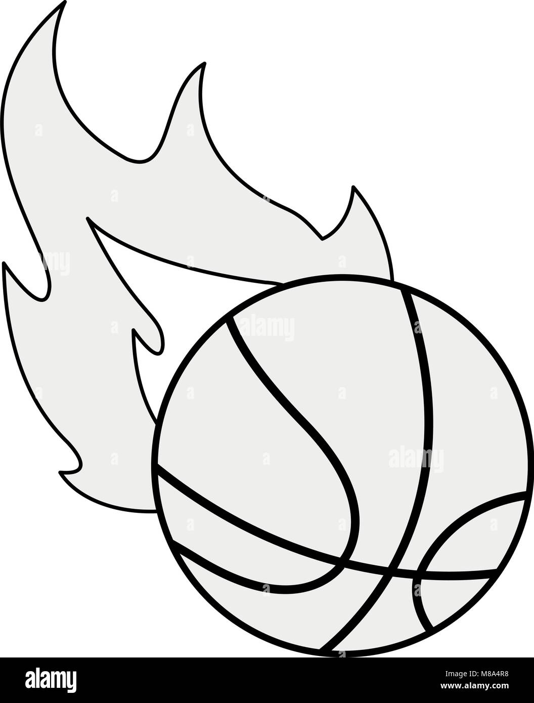 Basketball ball on fire vector illustration graphic design Stock Vector