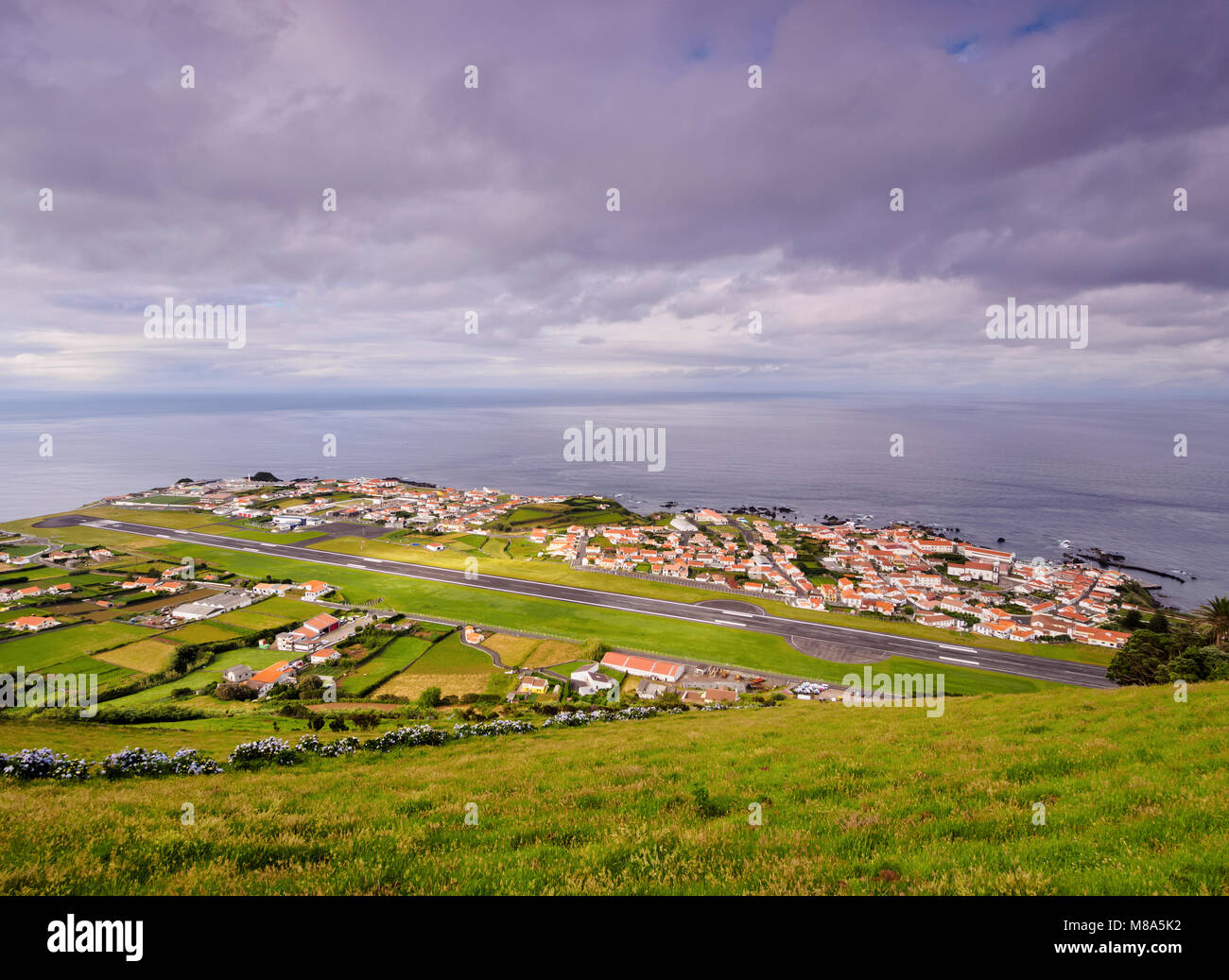 Airport in Santa Cruz das Flores Flores Island Azores Portugal