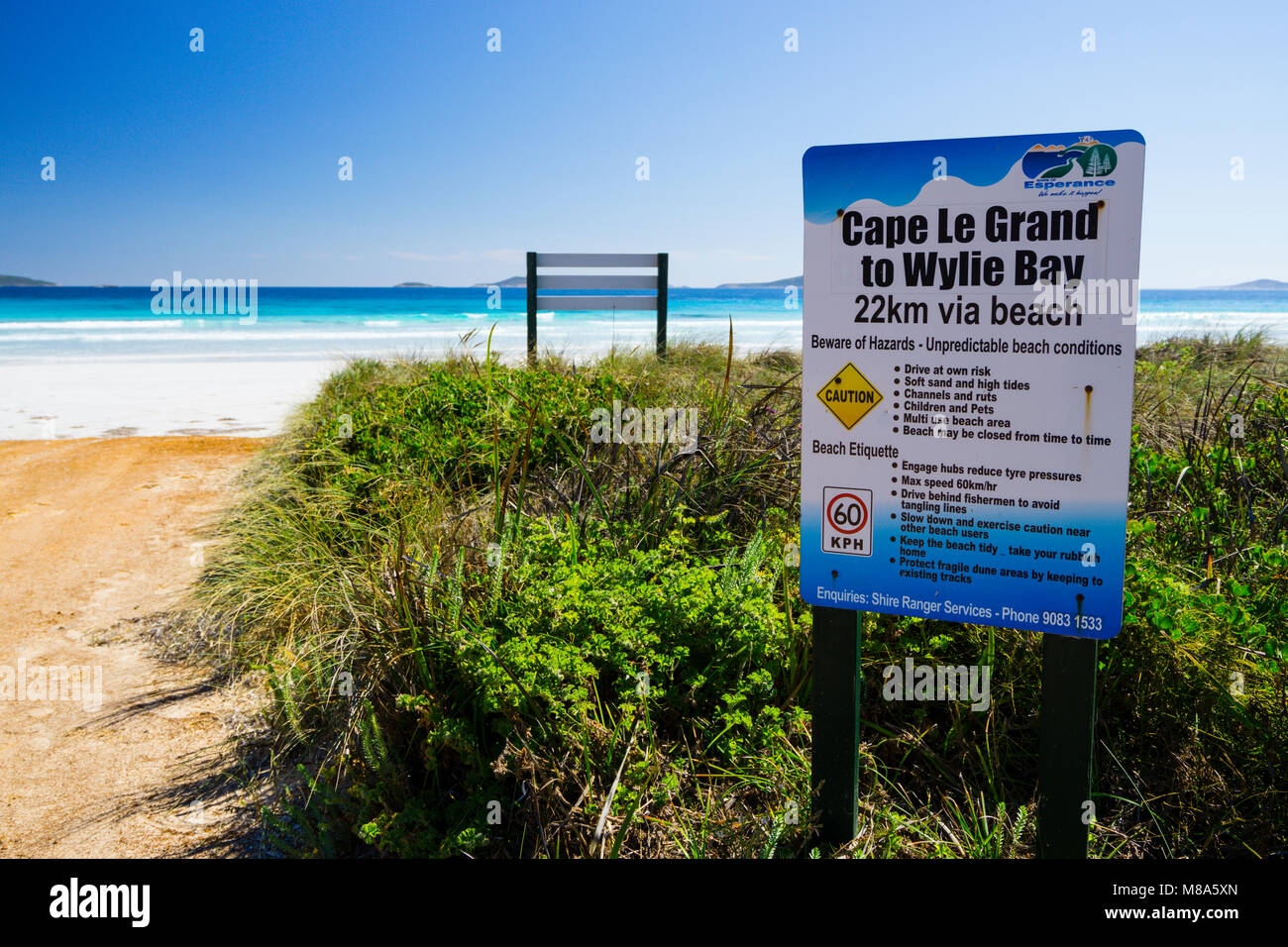 Information Signs On Beach Access To Cape Le Grand Beach