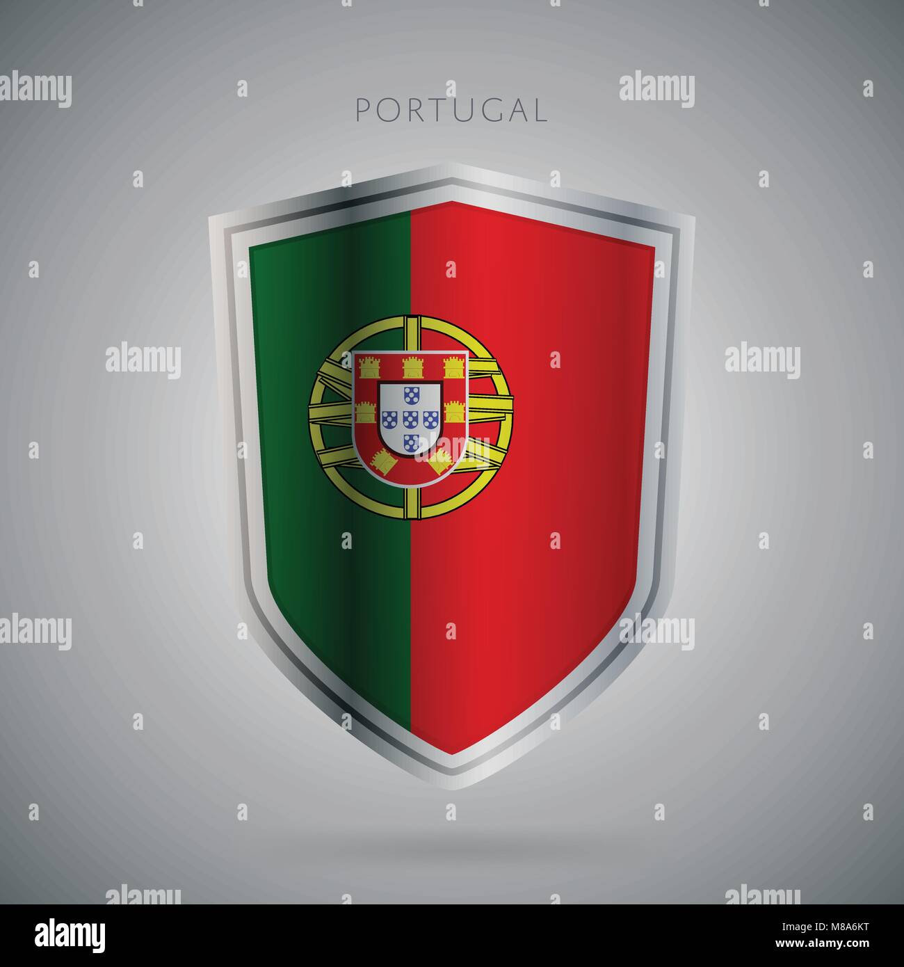 Europe flags series, vector. Portugal. Modern icon Stock Vector