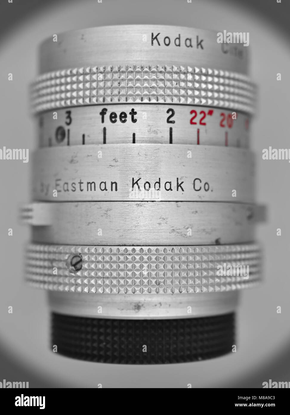 Vintage Kodak Cine Ektar II 25mm f/1.4 C-mount camera lens Stock Photo