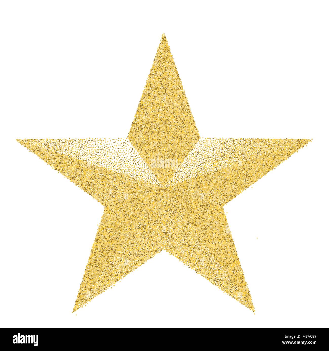 Macro of gold Holiday star isolated on white background Stock Vector ...