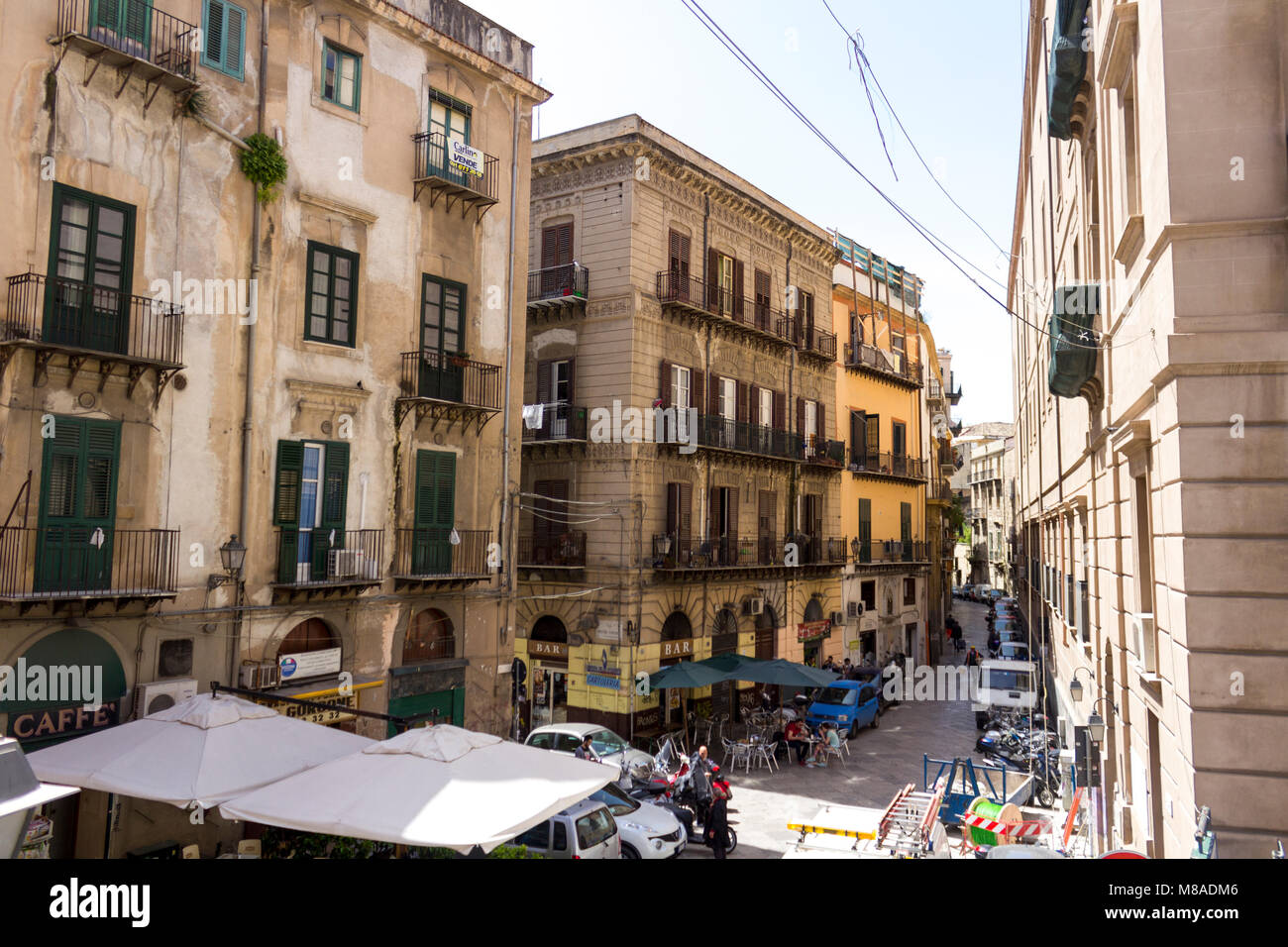 View of a street in the old city. Palermo, Sicily. Italy Stock Photo