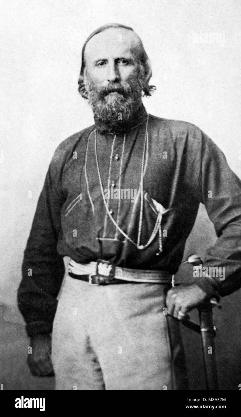 Giuseppe Garibaldi (1807-1882). Portrait of the Italian general and politician c.1861. Stock Photo