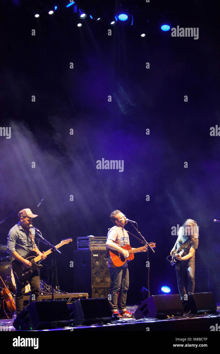 Guitar band Turin Brakes play at the London Palladium as part of their 'Invisible Storm' tour. Stock Photo