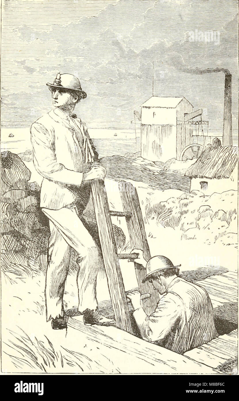 'Deep Down' (1883) is a narrative focused on the Cornish mines, exploring the lives of miners and the dangerous, yet vital, role of mining in Cornwall's economy and society during the 19th century. Stock Photo