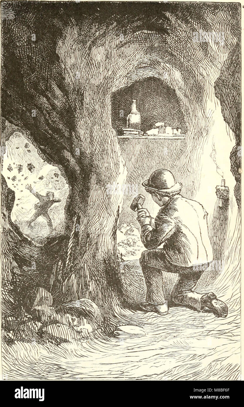 'Deep Down' (1883) is a novel set in the Cornish mining industry, detailing the life and struggles of miners. It explores the challenges faced by workers in the mines, including dangerous conditions and economic hardships, within the context of the industrial revolution in Cornwall, England. Stock Photo